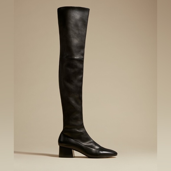 KHAITE Sedona Black Leather Boots - Picture 2 of 4